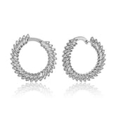 Silver Trapezoid Stone Women's Earrings